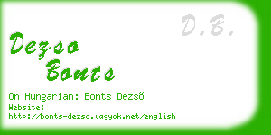 dezso bonts business card